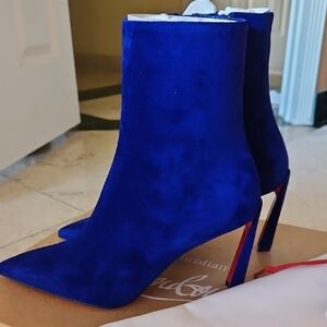 Christian Louboutin Vibrant Blue Heeled Boots